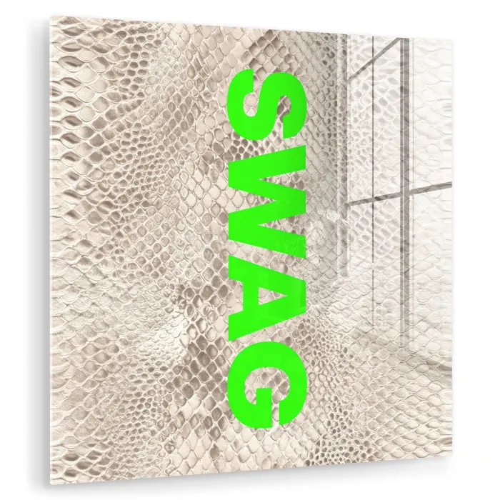 Slangenprint - SWAG - Neon - Groen plexiglas 5mm klein -zzzproduct_nieuw