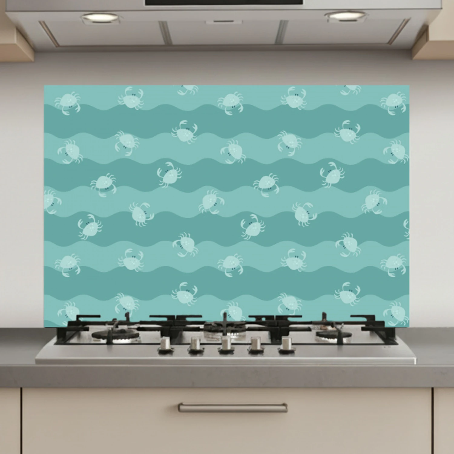 Zee - Dieren - Blauwe krab - Blauw keuken achterwand spatscherm klein 900 -3d_website