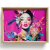 Vrouw - Portret - Abstract - Paars Dienblad Rechthoek middel -z3d_shopping
