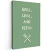 Grill - Groen - Zomer - Quote canvas 2cm klein -z3d