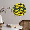 Gele - Citroenen - Druppels - Fruit Wandcirkel behangsticker klein 186 -sfeer3