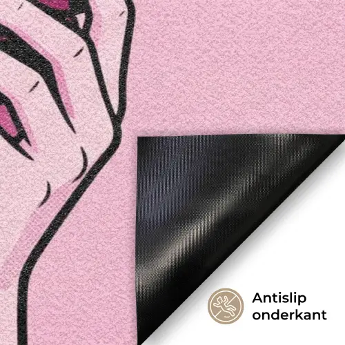 Vintage - Vrouw - Roze Deurmat klein -antislip_NL