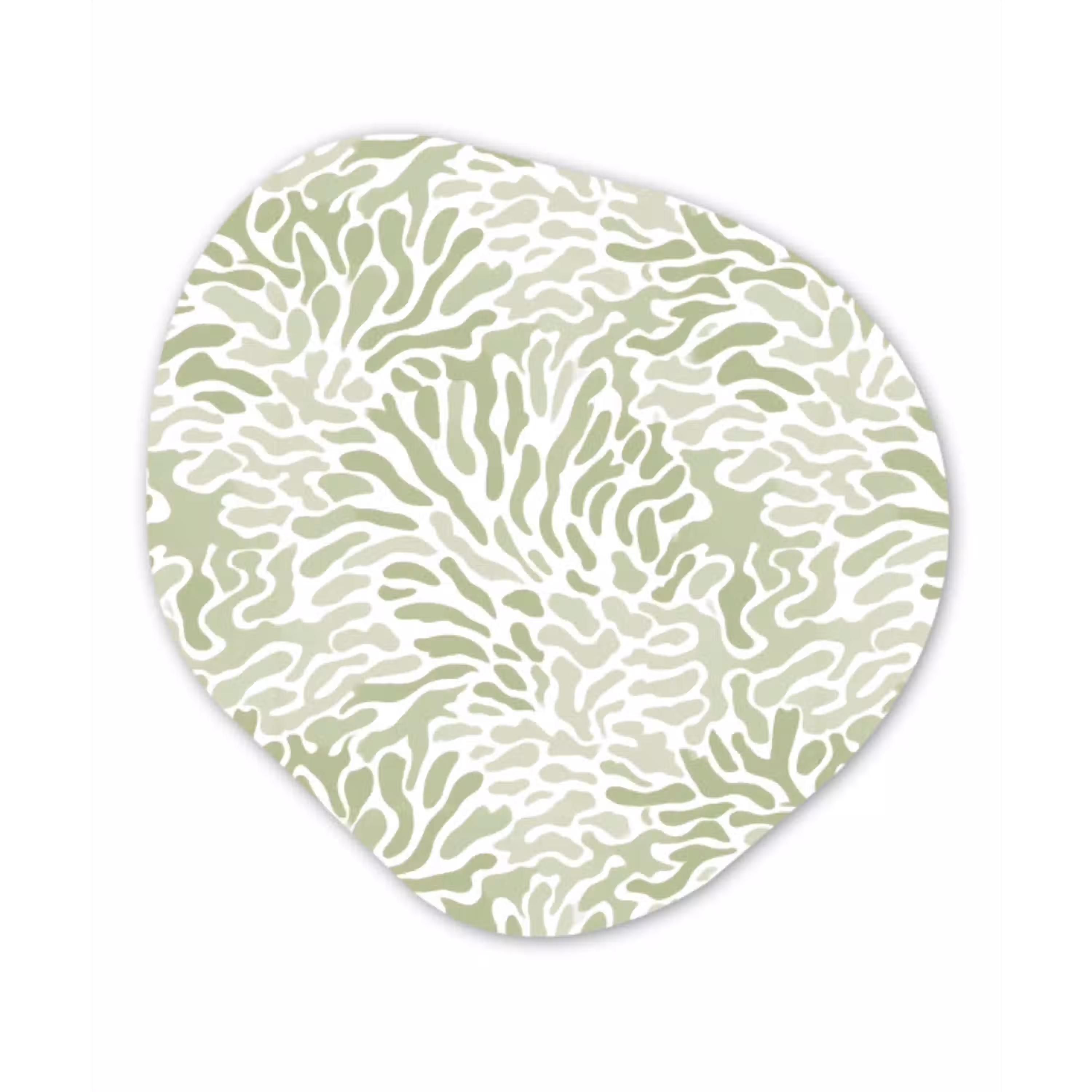 Saliegroen - Abstract - Organisch - Koraal - Patroon Wandcirkel Organisch Forex 3mm klein 629 -3d