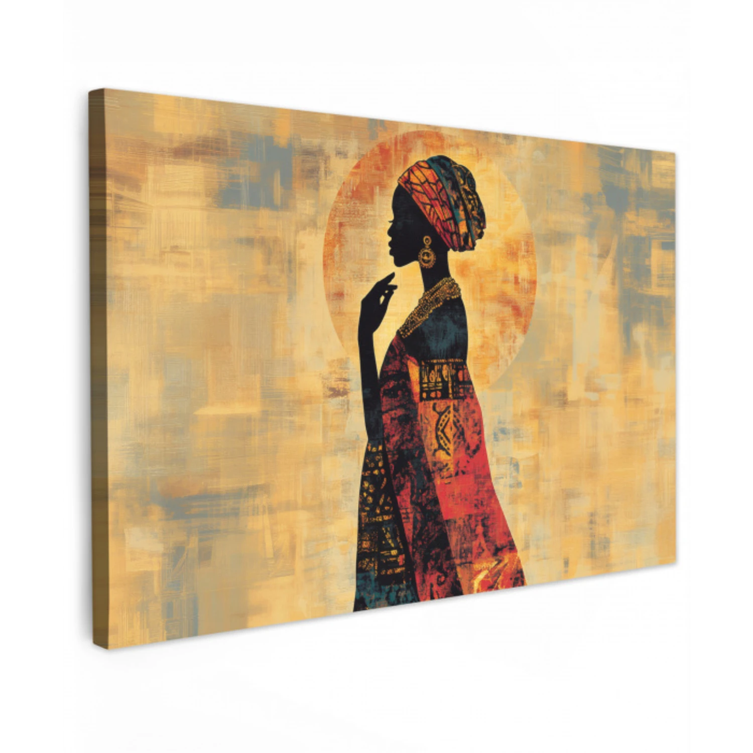 Vrouw - Silhouet - Patronen - Sierlijk Tuinposter op houten frame 2 cm dik klein -3d
