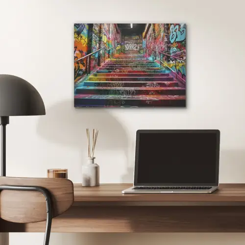 Trap - Graffiti - Kleuren - Kunst PET vilt klein -sfeer5