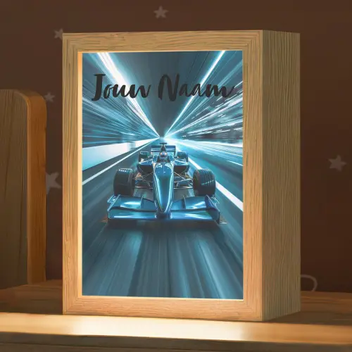 Race - Auto - Formule 1 - Jongens - Blauw Light Box met kabel (Kinderlampje) klein -zzz_3d_website