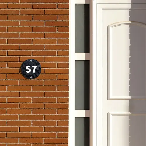 Zwarte veren - Traditioneel Naambord Rond klein -sfeer3-rond-XS