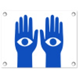Handen - Twee - Ogen - Blauw tuinposter los doek klein -3d
