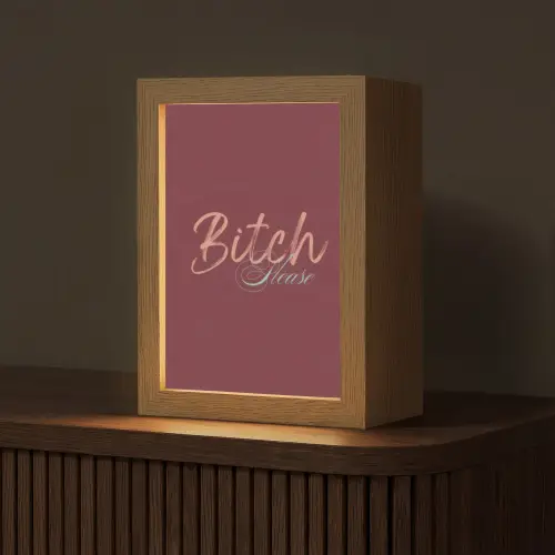 Bitch please - Rood - Blauw Light Box met kabel (Tafellamp) klein -z3d_website