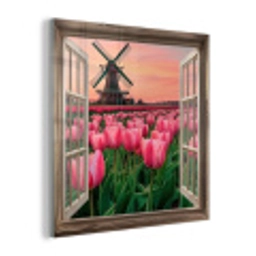 Doorkijk - Tulpen - Bloemen - Molen - Raam plexiglas 5mm klein -z3d