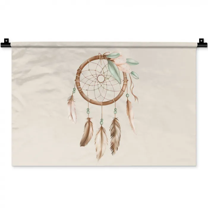 Dromenvanger - Bohemian - Boho - Pastel kleuren Wandkleed katoen klein -zz3d