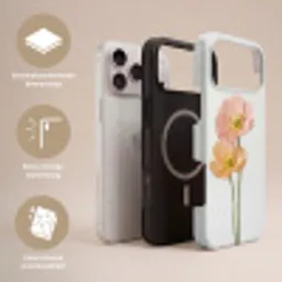 Papavers - Botanisch - Roze Toughcase MagSafe Apple iPhone 17 Pro Max klein -USP_Lagen_NL