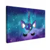 Eenhoorn - Sterrenhemel - Ster - Blauw canvas 2cm klein -z3d