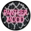 Panterprint - Zwart - Neonletters - Roze Fotolijst rond zonder passe partout klein -3d