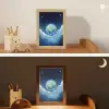 Planeet - Wolken - Sterren - Blauw Light Box met kabel klein -sfeer3_kind
