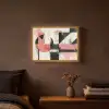 Roze - Abstract - Aesthetic - Modern - Vormen Light Box met batterij (Wandlamp) middel -sfeer4