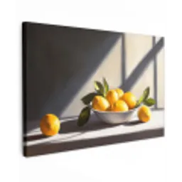 Citroenen - Stilleven - Geel Tuinposter op houten frame 2 cm dik klein -3d