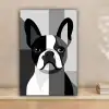 Buldog - Zwart - Abstract - Vlakken canvas 2cm klein -sfeer1