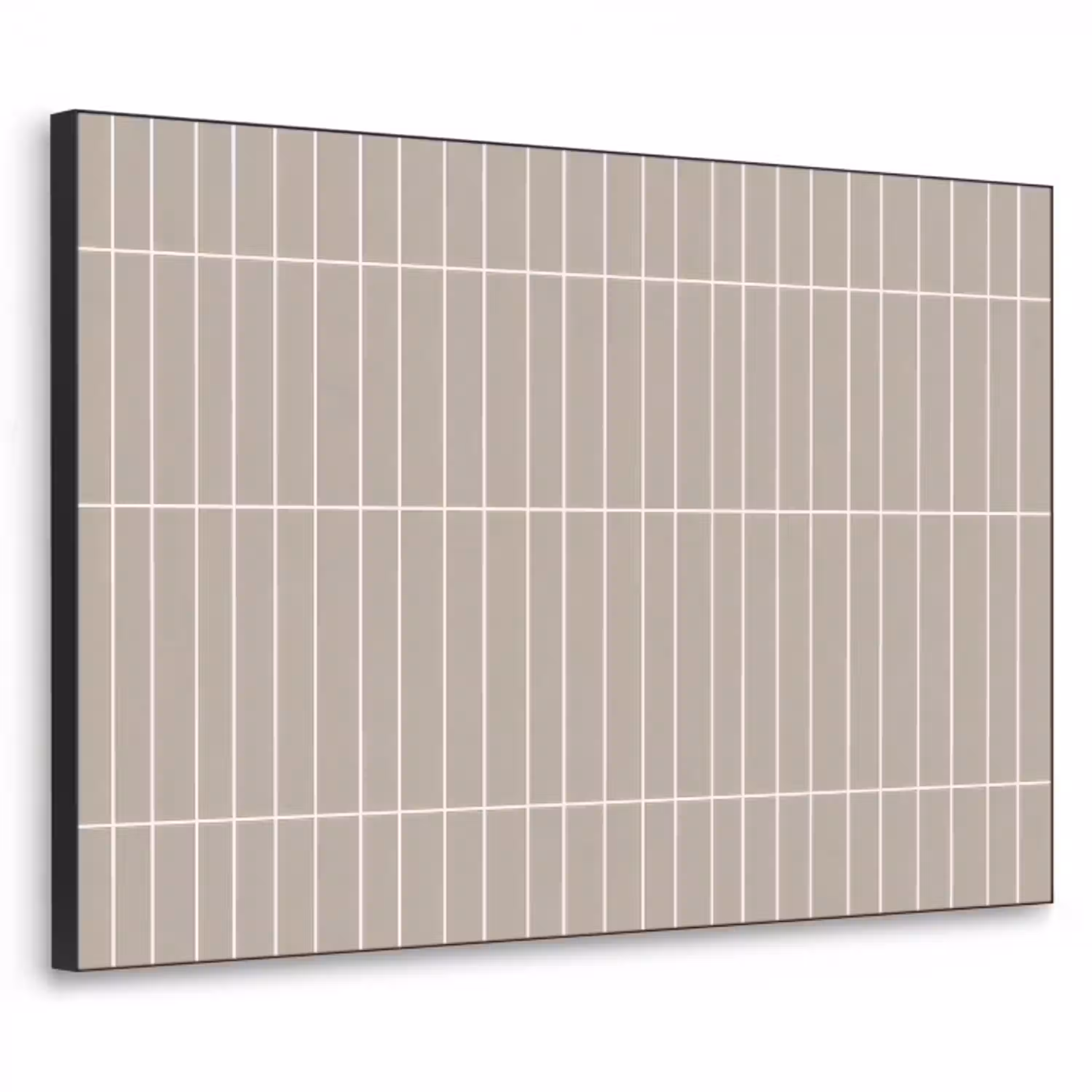 Verticaal - Wandtegel - Licht Beige Textielframe zwart klein 947 -3d