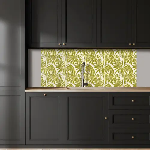 Palmblad - Patroon - Groen keuken achterwand 2 middel 871 -sfeer1