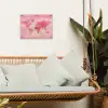 Wereldkaart - Roze - Vaag tuinposter los doek klein -sfeer7