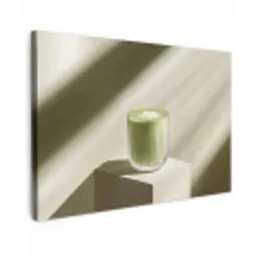 Matcha - Glas - Groen - Minimalistisch canvas 2cm klein -z3d