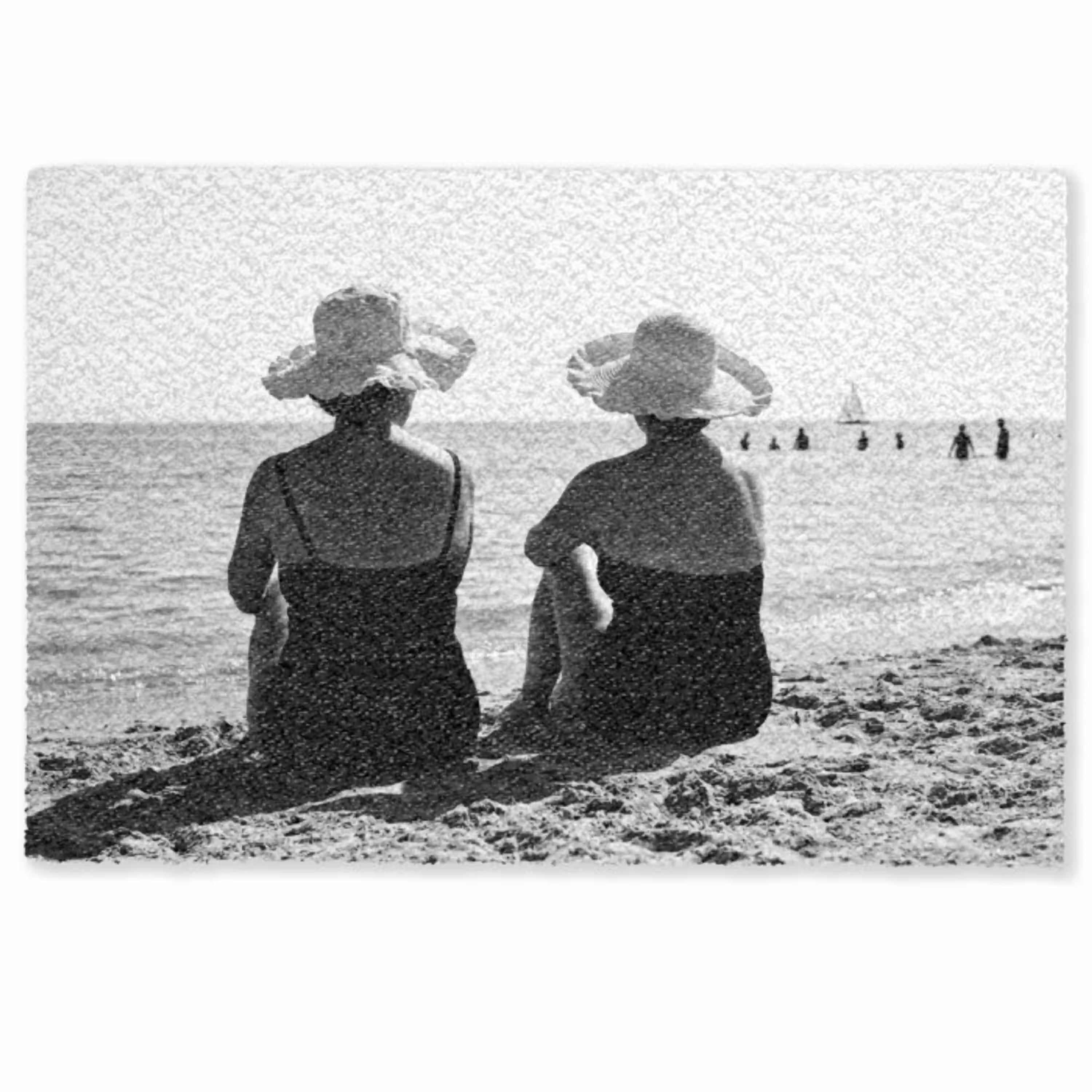 Frauen - Sonnenhut - Strand - Schwarz - Weiß Deurmat klein -zkaufland3d