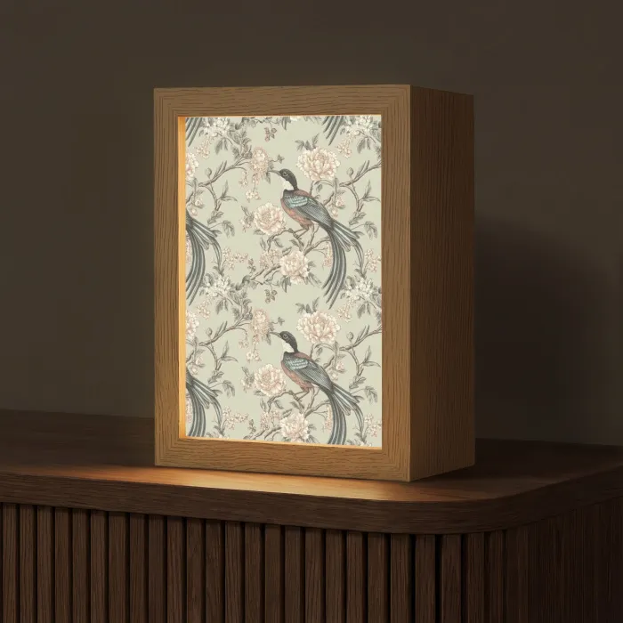 Bloem - Vogel - Kleurrijk Light Box met kabel (Tafellamp) klein 925 -z3d_website