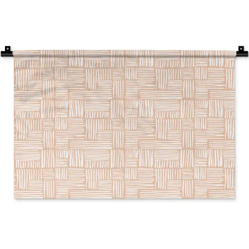 Strepen - Patroon - Terracotta Wandkleed katoen klein 269 -zz3d