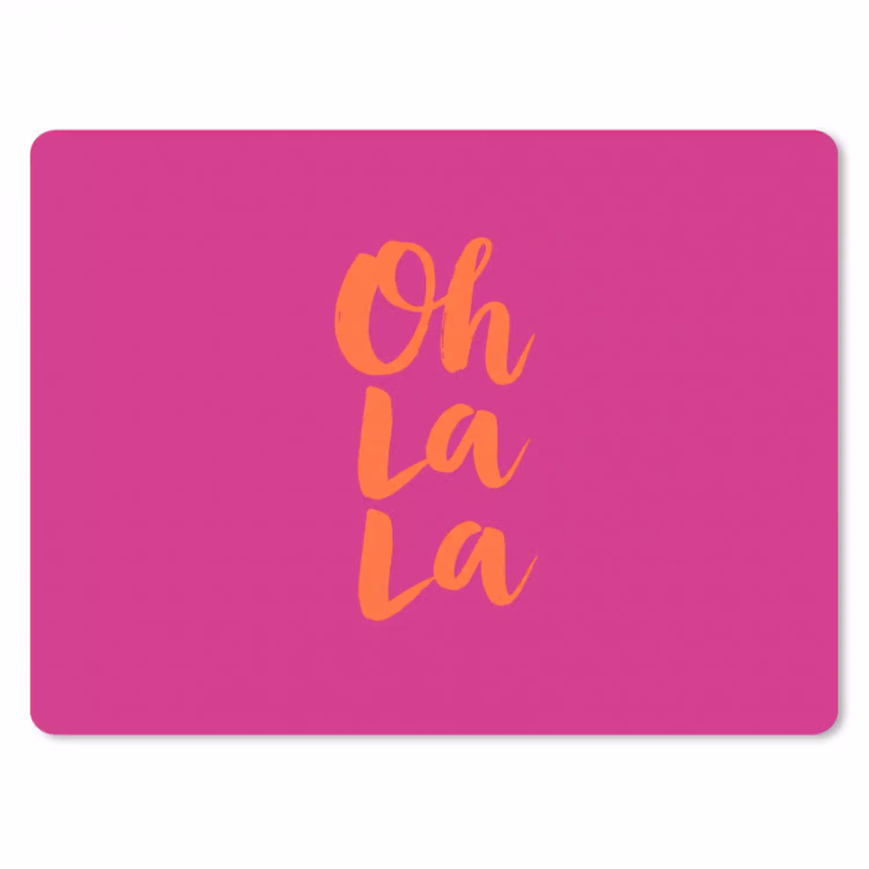 Oh la la - Roze - Oranje - Minimalistisch muismat rubber klein -3d