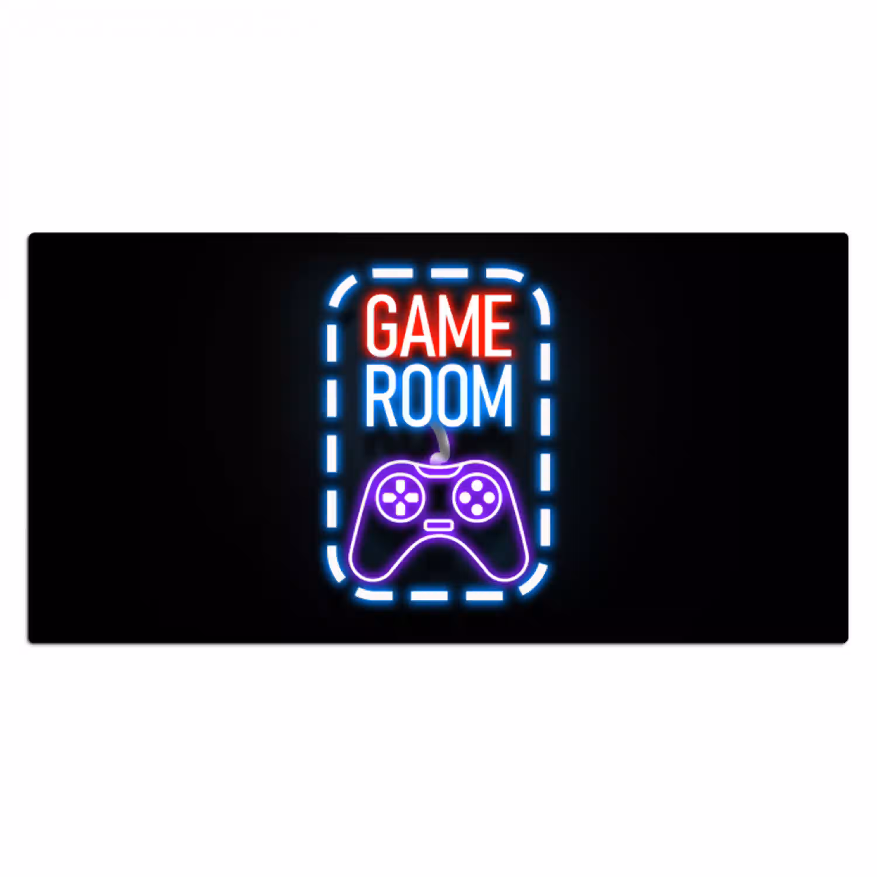 neon-quotes-game-room-controller-zwart Muismat XXL klein -3d_leeg