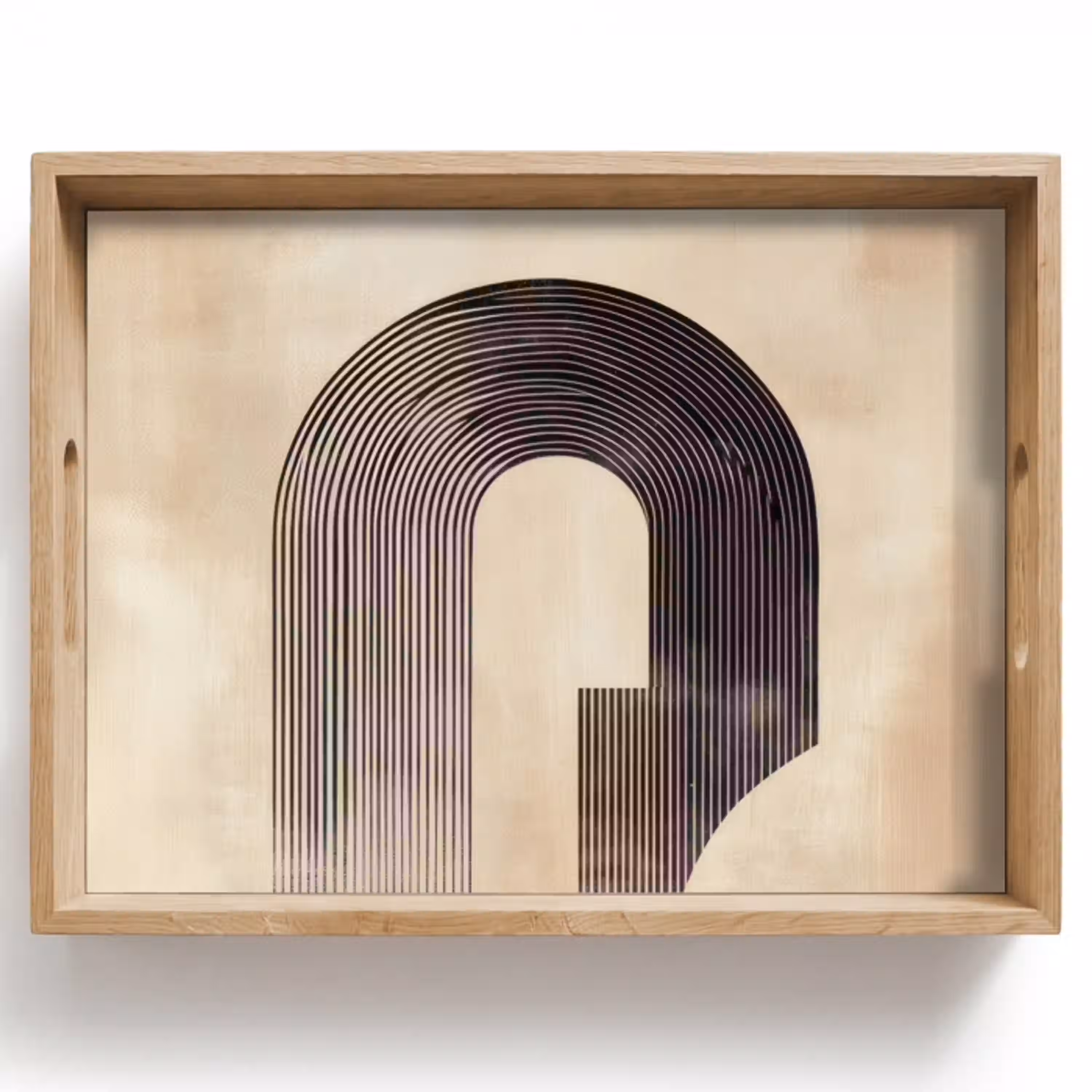 Boog -  Strepen - Minimalistisch - Zwart Dienblad Rechthoek middel -z3d_shopping