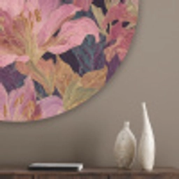 Lelies - Patroon - Roze - Goud Akoestische PET Vilt - Rond klein 838 -sfeer5_closeup