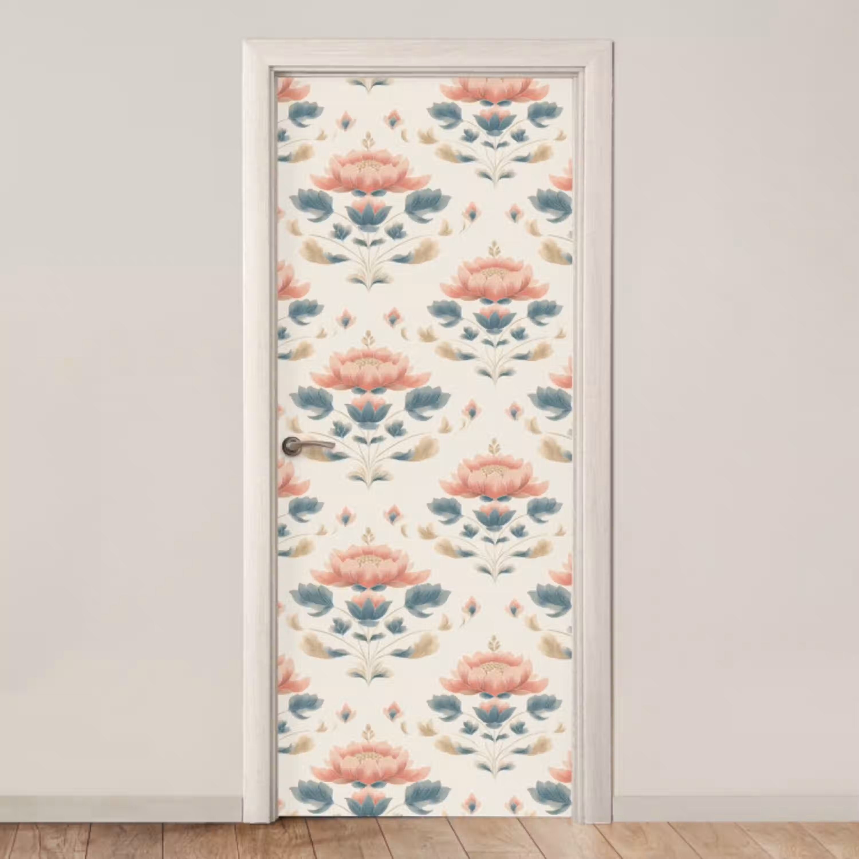 Lotus - Bloemen - Roze deurposter klein 289 -3d_beige