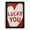 Lucky - Hart - Rood fotolijst zwart zonder passe partout klein -3d