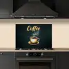 Koffie - Schotel - Koffiebonen - Retro keuken achterwand spatscherm klein -sfeer1