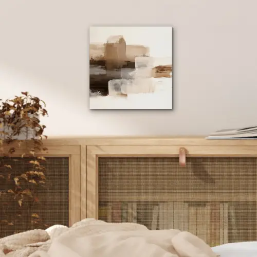 Penseelstreken - Abstract landschap - Rust aluminium wit klein -sfeer3