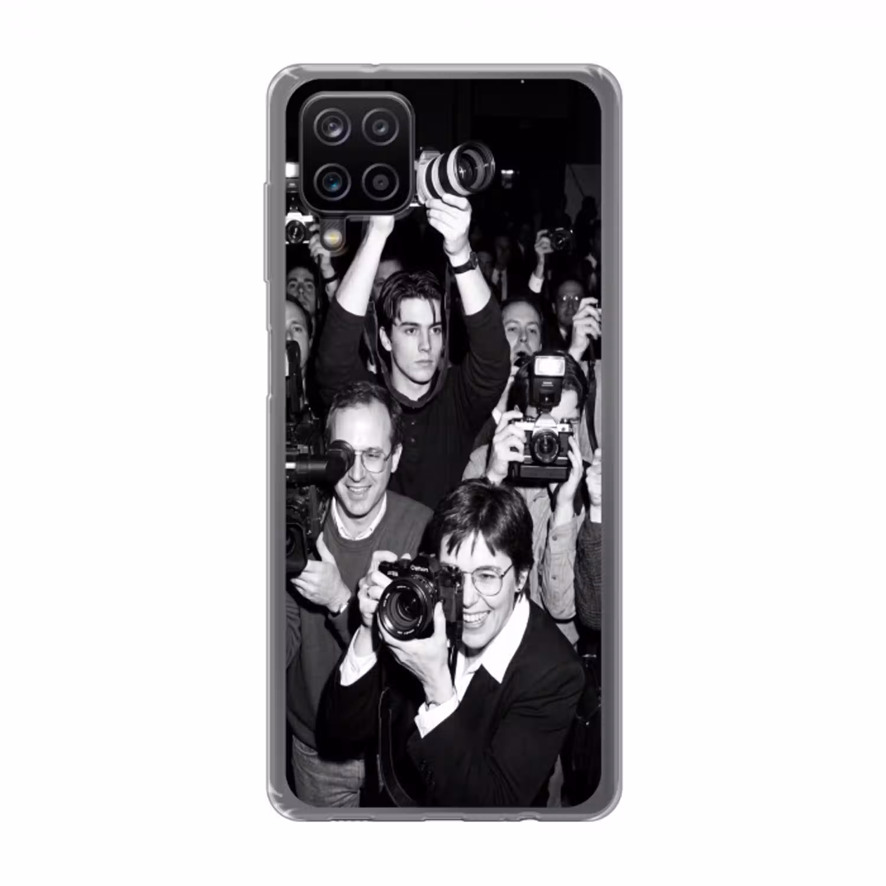 Fotografen - Menigte - Flitsers - Journalistiek Telefoonhoesje Samsung Galaxy A12 klein -3d
