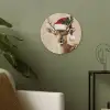 Kerst - Hert - Gewei - Rood Akoestische PET Vilt - Rond klein -sfeer2
