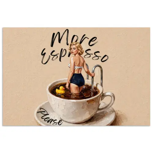 More espresso - Koffie - Eend poster papier klein -3d