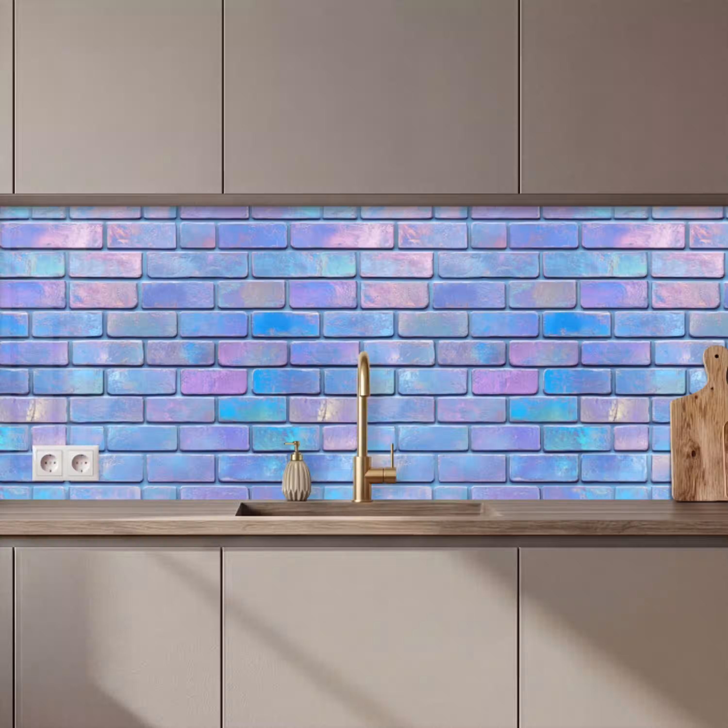 Paars - Blauwe - Muur keuken achterwand 2 middel 871 zz_3dshopping