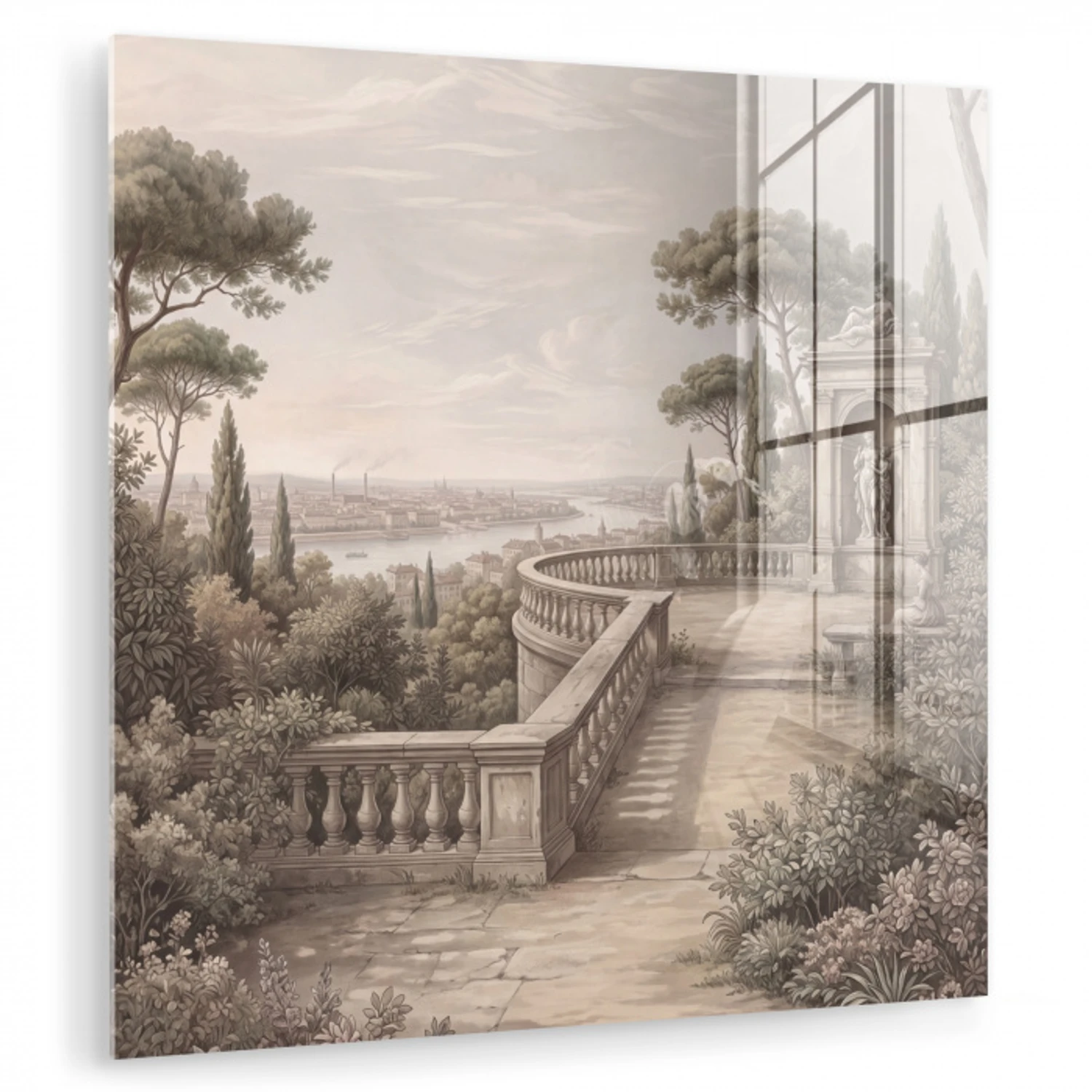 Terras - Stad - Uitzicht - Rivier plexiglas 5mm klein -zzzproduct_nieuw