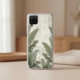 Bananenbladeren - Beton - Groen Telefoonhoesje Samsung Galaxy A12 klein -sfeer2