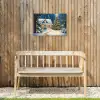 Kerst - Kerstboom - Winter - Huis - Sneeuw Tuinposter op houten frame 2 cm dik klein -sfeer4