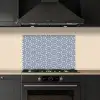 Crème - Blauw - Strepen - Patroon keuken achterwand spatscherm klein 900 -sfeer1