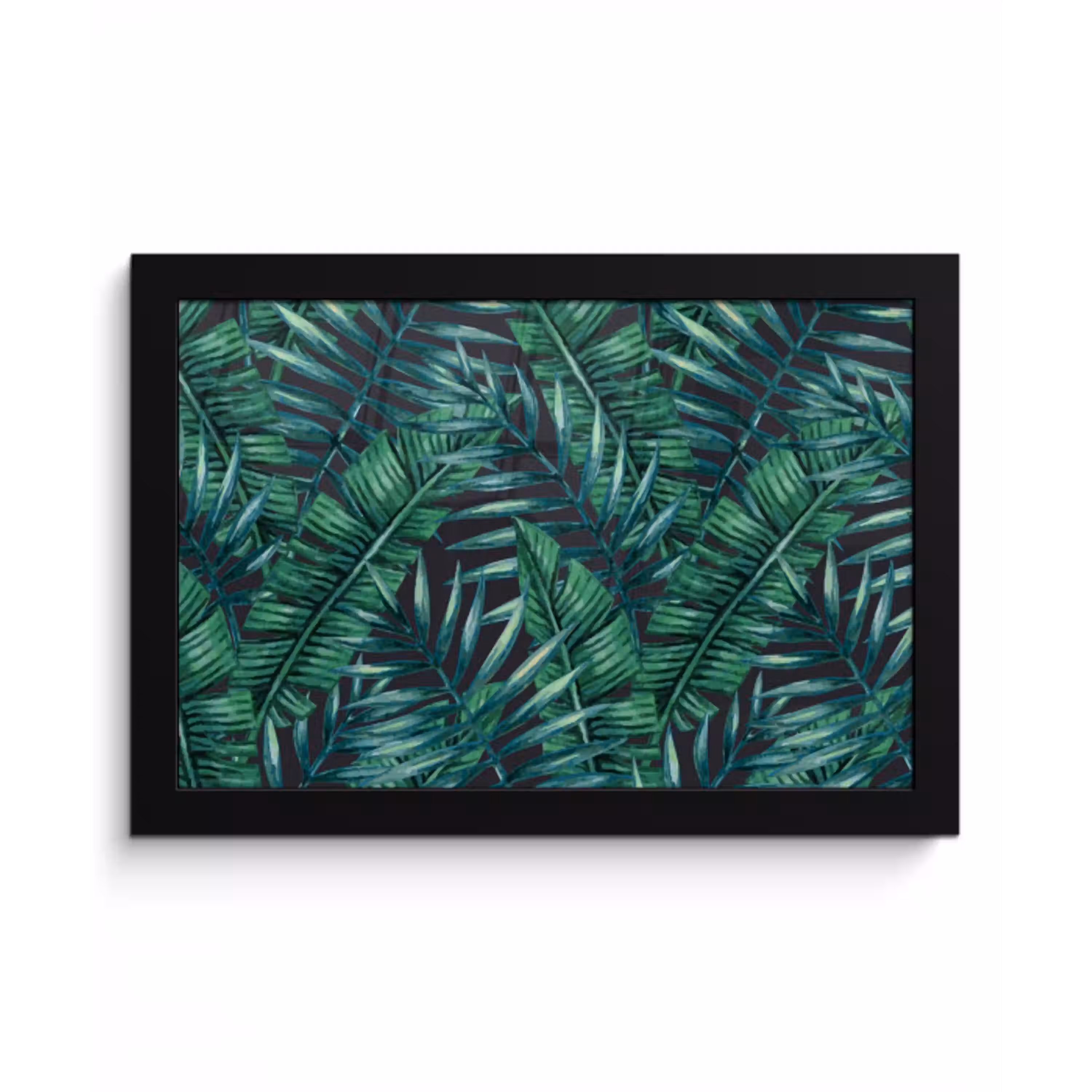 Bladeren - Tropisch - Jungle -  Natuur fotolijst zwart zonder passe partout klein -3d