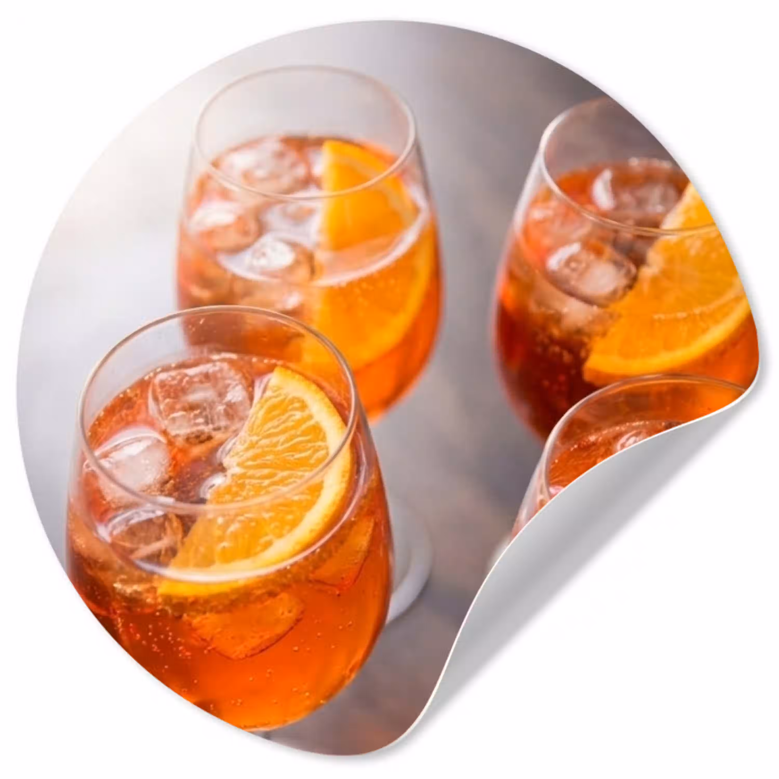 Drank - Sinaasappel - IJs - Zomer - Oranje Wandcirkel behangsticker klein -3d