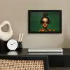 Vrouw - Groen - Modern - Bril - Abstract fotolijst zwart zonder passe partout klein -sfeer1