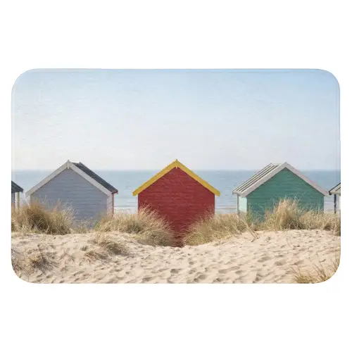 Strand - Huisjes - Kleurrijk - Duinen WCmat klein -3d
