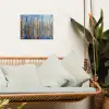 Skyline - Wolkenkrabbers - Water - Blauw tuinposter los doek klein -sfeer7